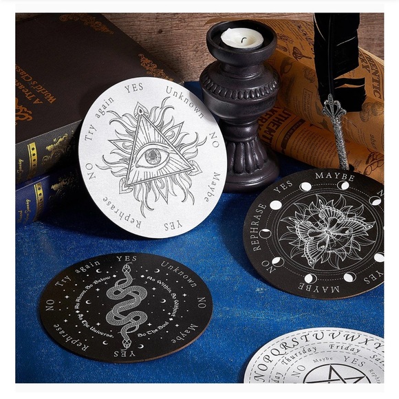 Double Sided Wooden Pendulum Dowsing Divination Boards Reversible Set of 8 - Picture 1 of 9